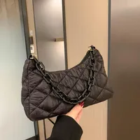 Evening Bags Luxury Designer Handbag Women's Bag 2023 Trendy Cotton Chain Rhombic Shoulder Underarm Messenger