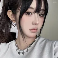 Choker 2023 Chain Beaded Star Y2k Necklace For Women Fashion Kpop Cute Necklaces Girls Hip Hop Korean Style Jewelry On The Neck