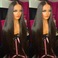 Luvin HD Transparen Lace Front Human Hair Wig Peruvian Pre Plucked With Baby 250% 13x6 Bone Straight Frontal Wigs For Women
