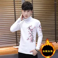 Heren t shirts winter coltrui turtleneck lange mouw t-shirt verdikt sweatshirt tiener Koreaanse mode kleding p35