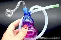 new rainbow color glass Oil Burner Bong with 10mm female jiont Thick Pyrex Glass Oil Burner Pipe with Silicone Tube mini glass bong