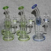 Rainbow dab rigs hookahs bong thick glass water pipes heady mini bubblers recycler oil rigs with bowl