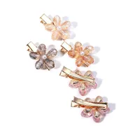 Hair Clips Barrettes Korea Crystal Flower Pearl Clip For Girls Women Geometric Duckbill Barrette Hairpin Accessories Jewelry Gift Othuh