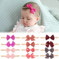 Hair Accessories 1 PCS Baby Girl Born Headwear Bowknot Dot Grid Princess Headwrap Gift Toddlers Ribbon Headbands Infant