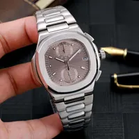 new Male Wristwatch men quartz chronograph watch silver Stainless Steel Strap Strap Sapphire Crystal Waterproof