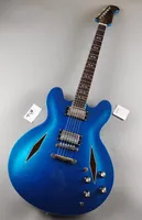 F Hole Electric Guitar Guitar Full Hollow Custom Shop Dave Grohl DG 335 Metallic Blue Semi Hollow Body Jazz Guitarra Guitarra Dual Dual Diamond Slip