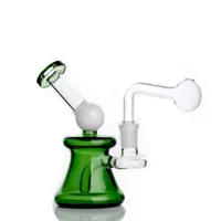 6 Inchs Glass Oil Burner Bongs Water Pipes Hookahs Shisha Colorful Beaker Base Dab Rig Heady Recycler Bubbler Smoking Pipe with 14mm Male Glass Oil Burner Pipes