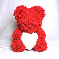 Dried Flowers 4025cm Rose Bear Artificial Flowers Girlfriend Anniversary Christmas Valentine's Day Gift Birthday Present For Wedding Party 230204