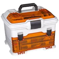 Flambeau Outdoors T4P Pro Multiloader Portable Fishing Tackle Storage Box with Zerust Anti Corrosion Technology White/Orange