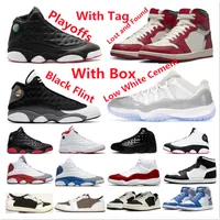 11 Low White Cement Black Flint Basketball Shoes 1s Olive Playoffs Chicago Lost en Found Reverse Mocha True Blue Bred Black Phantom 85 White Mens Sneakers 13s 1 12s 11s