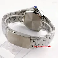 Wristwatches 41mm Sterile Gray Dial Sapphire Glass Date Steel Bracelet Automatic Mens Watch