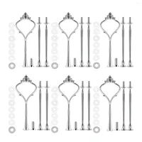 Baking Tools 6 Set Tray Hardware For Cake Stand 3 Tier Fitting Holder Wedding And Party Serving Tray(Silver)