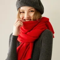 Scarves Women Cashmere Scarf Fashion Super Warm Soft Ladies Knitted Neck Solid Fashionable