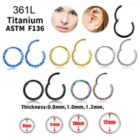 Stud Earrings 316L Titanium Nose Rings Mixed Color Body Clips Hoop For Women Men Cartilage Piercing Jewelry Segment Lip Ear L Ring
