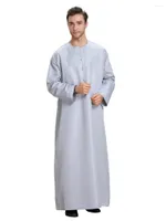 Vêtements ethniques Men Jubba thob Couleur solide musulmane longue robe islam djellaba kaftan saoudie arabe musulman traditionnel simple élégant usure