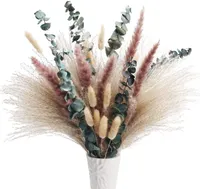 Suszone kwiaty naturalne suszone kwiaty eukaliptus królicz ogon pampas trawa zachowana bukiet ślub ślubny imprezowy pokój prezentowy dla dziewcząt 230204