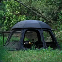 Namioty i schroniska Czarne klej pokryty ośmiobocznym namiotem kulowym duża przestrzeń 3doors 5Windows Wodoodporne opalanie wiatrów
