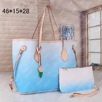 Two-piece color gradient handbag shoulder bag classic graffiti design high quality women large capacity designer305C