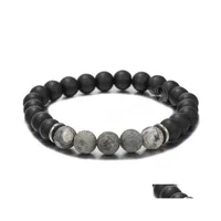 Braccialetti di fascino 8mm 10mm pietra naturale pietra fatte a mano fili di perline yoga sier gioielli per bracciali elastici placcati per le donne uomini calare consegna dh2nb