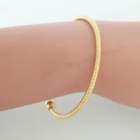 Bangle GREAT CARVED SURFACE YELLOW GOLD PLATED DIAMETER 2.36" OPENED WIDTH 3MM 0.12" CAN FIT TO MOST PEOPLE