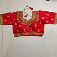 Vêtements ethniques traditionnels sari tops femmes Chemisier Summer Gold File broderie PakistanI Vêtements saree chemise Inde