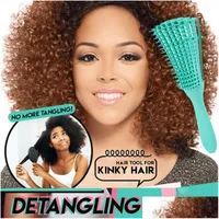 Hair Brushes Detangling Brush For Curly Wet Thick Kinky 3 Colors Adjustable Scalp Mas Brush273S Drop Delivery Products Care Styling Dhqub
