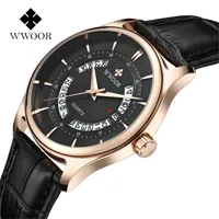 Wristwatches Waterproof Sports Analogue Quartz Wristwatch Man Brown Leather Creative Date Mens Watch