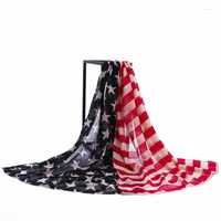 Scarves 2023 Black US Flag Scarf Fashion Good Quality The American Shawls Star And Stripe Pattern Hijab