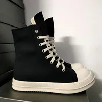 2023 new fashion Dress Shoes Rick Black Thick Bottom Increase Dark Owens Mens Canvas Casual Short Boots Female Board Retro Dissol shoe high quality