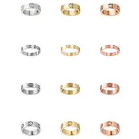 Amante della moda Rings Designer Designer Ring Coupe Gioielli Banda in acciaio Titanio con diamanti classici rosa d'argento oro taglia opzionale 4mm