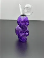 Glass Smoking Pipe Water Hookah Purple skeleton bone glass water bottle accessories