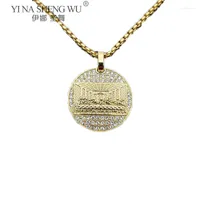 Pendant Necklaces Last Supper Big Jesus Iced Out Bling Gold Color Charm Fashion Style For Men Father's Day Gifts Hip Hop Jewelrys