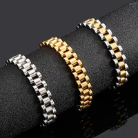 Link Bracelets Fashion 10mm Women Men Stainless Steel Chain & Bangles Cuff Wristband Jewelry Gift 8.5"