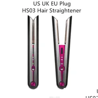 Hair Straighteners 2 In 1 Esigner Wireless Straightener Curling Iron Hairs Curler Fuchsia Color Us Eu Uk Plug With Gift Box Drop Del Dhanh
