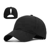 Ball Caps Dome Cameras Solid Color Ponytail Baseball Cap Women Ladies Hat Open Mouth Red Pink White Black 5 Colors G230203