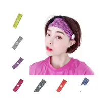 Headbands Women Gym Exercise Sweat Band 8 Colors Fashion Sport Yoga Elastic Headband With Buttons For Mask Lady Hair Accessories Dro Dhf3B