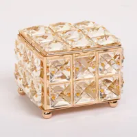 Jewelry Pouches European Crystal Earring Ring Storage Box With Lid Lipstick Display Case