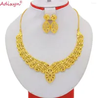 Necklace Earrings Set Adixyn 2023 India Jewelry Gold Color For Women African Ethiopian Party Accessories N02231