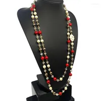 Catene cnaniya marca gioielli a doppio strato perle imitazione perla collana lunga 2023 donne donne collier de Perles/collare perlas/joyas