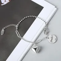 Link Bracelets LIVVY Fashion Smile Letter Round Tag LOVE Heart Pendant Bracelet For Women Thai Original Handmade Exquisite Jewelry Gifts