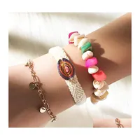 Charm Bracelets Design Europe America Style Personality Fashion Creative Shell Color Stone Handwoven Bracelet 3 Piece Set Jewelry Dr Dhuce