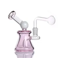 New Design Unique 6inch Hookah Beaker Glass Bong Bubbler Recycler Smoking Water Pipes Ice Catcher Bongs with 30mm Bowl and Male Glass Oil Burner Pipes Wholesale
