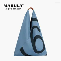Вечерние сумки Mabula повседневная джинсовая ткань голубые женщины плечо большая мощность тота для торговых точек с роскошным дизайном простые покупательские сумочки