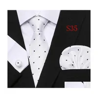 Neck Tie Set Fashion Business Black Floral Paisley Polyester Mens Strip Ties For Men Formal Luxury Wedding Neckties Drop Delivery Ac Otjgp