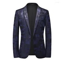 Men's Suits 2023 Slim Small Suit Jacket Youth Korean Style Trendy Tops Men Solid Color Irregular Printing Large Size Single West