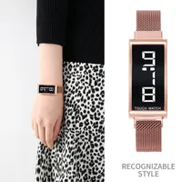 Wristwatches 2023 Women Watches Bracelet Watch Ladies Fashion Rose Gold Trend Mesh Milanese Wristband LED Digital Electronic Clock