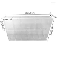 Jewelry Pouches Acrylic Display Show Case Riser Clear Perspex Box Collectibles Dustproof Storage