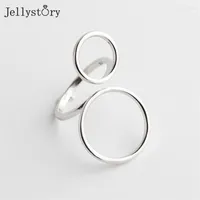 Cluster Rings Jellystory 925 Sterling Silver Open For Women Simple Circle Shape Wedding Anniversary Fine Finger Jewelry 2023 Trend