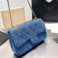 Printed Blue Denim Women Designer Crossbody Bag Quilted Diamond Classic Flap Luxurys Handbags Card Holder Crossbody Bags Suitcases Clutch Hardware Birkin 23CM