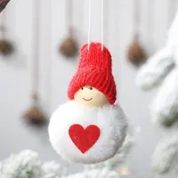 Christmas Decorations Plush Ball Pendant Cute Mini Snowman Charm Tree Decoration Pompom Doll Khaki Home Furnishings